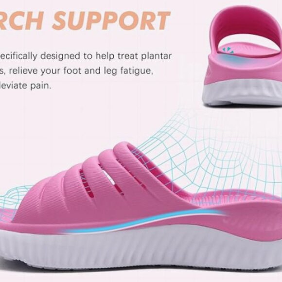 NEW GPOS Recovery Slide Orthotic Plantar Fasciitis Relief black/red pink/white - Picture 9 of 14